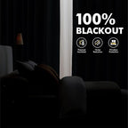 MIULEE 100% Blackout Linen Curtains 42 x 63 Inch Bright White 2 Panels | - Image 2