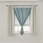 AJAZZ 100% Blackout Self Adhesive Curtains Small Window Short Temporary Black - Image 7