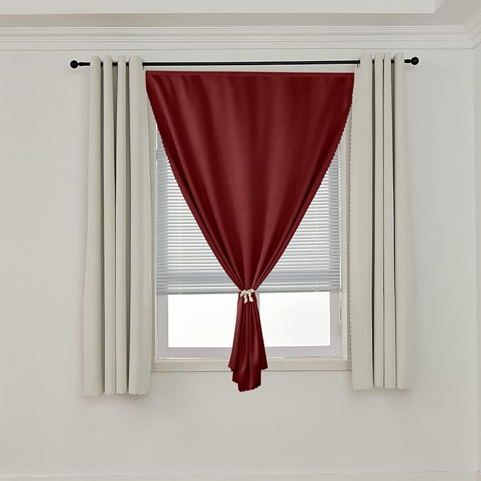 AJAZZ 100% Blackout Self Adhesive Curtains Small Window Short Temporary Black - Image 7