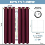 Diraysid Burgundy Red Grommet Blackout Curtains - Image 3