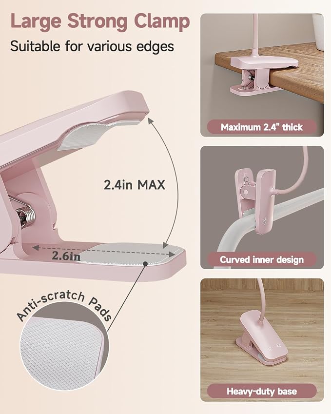 CUHIOY Rechargeable Clip on Reading Light - Image 5