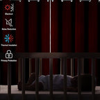 Diraysid Red Grommet Blackout Curtains - Image 3