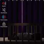 Diraysid Purple Grommet Blackout Curtains - Image 3