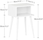 White Nightstand Set of 2, Small Bed Side Table - Image 3