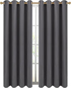 Diraysid Grey Grommet Blackout Curtains - Image 2