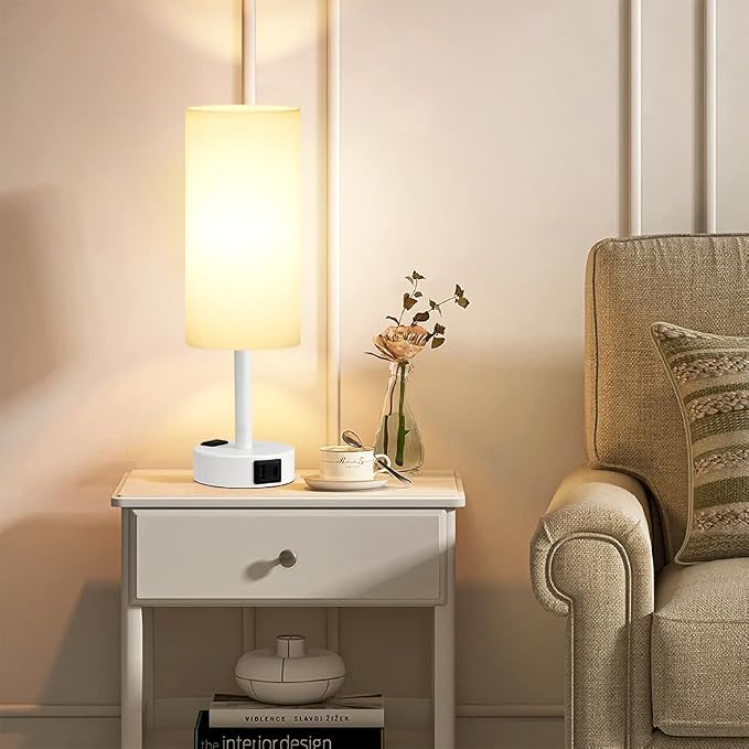 Matte White Bedside Table Lamp for Bedroom - Image 8