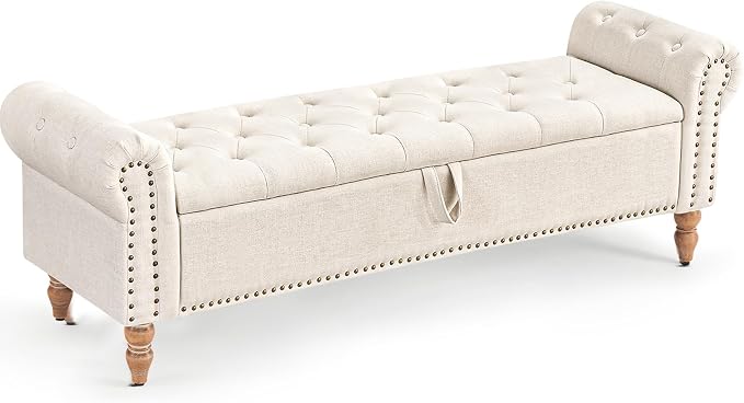 63” End of Bed Bench, Bedroom Bench by FurnilivingFurnitureforHome