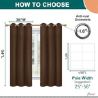 Diraysid 100% Blackout Curtains Chocolate Brown Linen Curtains - Image 5