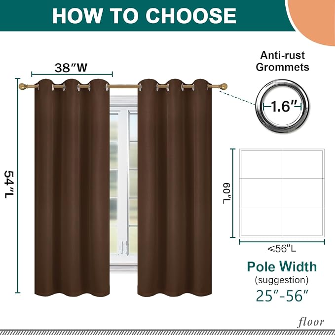 Diraysid 100% Blackout Curtains Chocolate Brown Linen Curtains - Image 5