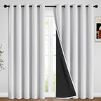 Yakamok Greyish White Blackout Curtains 84 Inch Length by Yakamok
