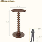 Fultyle Small Round Side Table, Walnut End Table - Image 3