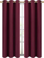 Diraysid Burgundy Red Grommet Blackout Curtains - Image 2