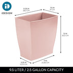 iDesign Small Plastic Bathroom Trash Can, Slim Rectangle Garbage Bin - Image 4