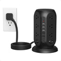 TESSAN Tower Power Strip Surge Protector, Flat Extension Cord 10 Ft, 5 USB Ports by TESSAN