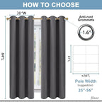 Diraysid Grey Grommet Blackout Curtains - Image 6