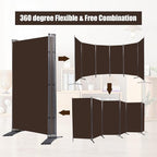 6 Panel Folding Room Divider, Sturdy Frame Freestanding Wall Divider | - Image 4