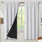 BGment Greyish White 100% Blackout Curtains 72 Inches Long - Image 2