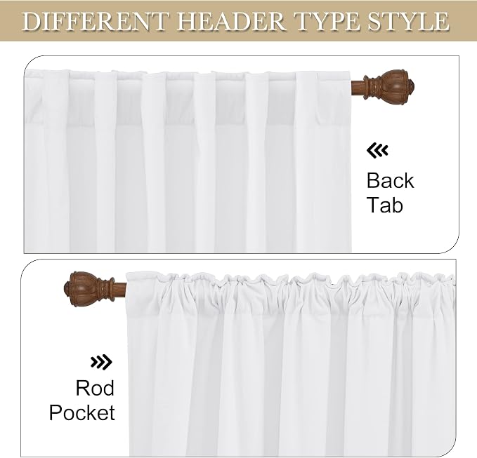 RYB HOME White Velvet Curtains 84 inches - Image 3