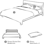 3-Piece Queen Quilt Sets with Shams Oversized Bedding Bedspread Reversible - Image 6