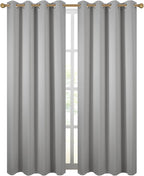 Diraysid Light Grey Grommet Blackout Curtains - Image 2