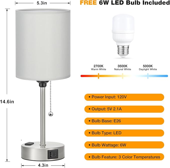 Small Bedside Table Lamp for Bedroom - Image 4