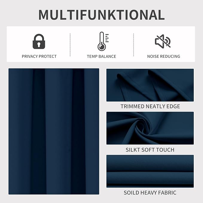 Joydeco Blackout Curtains 95 Inches Long 2 Panels Set, Thermal Insulated Long - Image 3