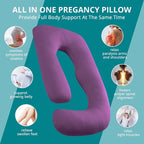 Cooling Pregnancy Pillows for Sleeping, Down Alternative, Removable Cover - Image 6