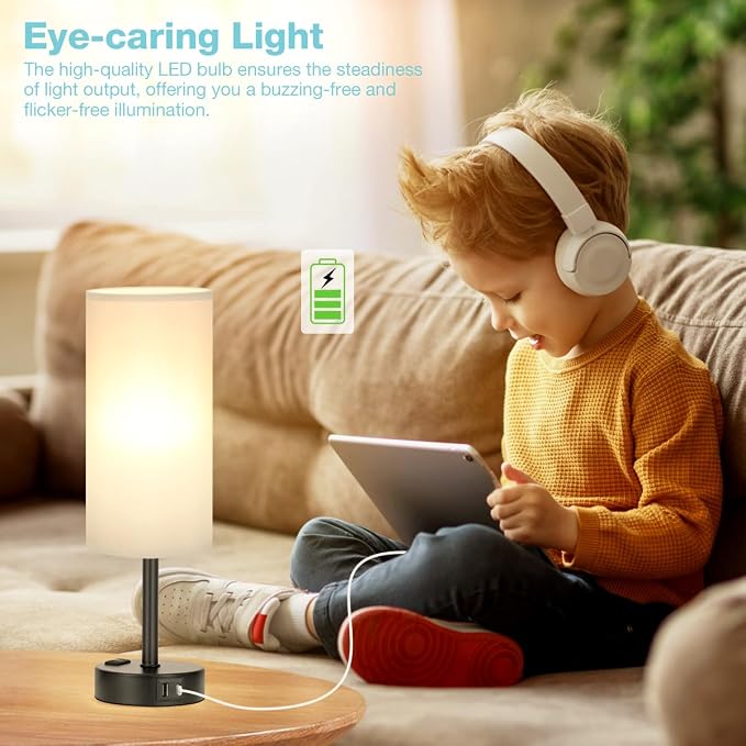 Grey Touch Bedside Lamp for Bedroom - Image 5