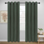 Easy-Going Thermal Grommet Blackout Curtains, 2 Panels 52x84 in | Greyish Green by Easy-Going