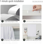 Thermal Blackout Curtains with Self Adhesive Tape No Rod No Drill Easy Install - Image 4