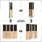 Giantex 4 Panel Room Dividers, 5.7 Ft Folding Privacy Screen - Image 3
