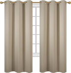 Diraysid Beige Grommet Blackout Curtains - Image 2