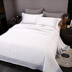 ROOMLIFE 100% Cotton Quilt Set King Embroidery Geometric Pattern 3-Piece | by ROOMLIFE