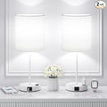 17.6" White Touch Lamps for Bedroom Set of 2 by Fenmzeelighting