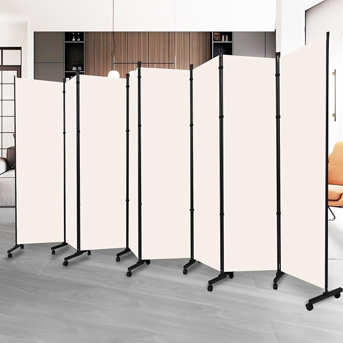 Room Divider 6 Panel-176''Wide Folding Privacy Screen, Large Partition Wall | by HOMSCREENER