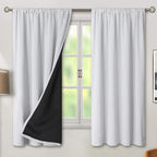 BGment Greyish White Blackout Curtains by BGment