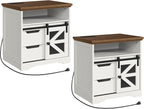 Farmhouse End Table Set of 2, Sofa Side Table by RALGEND