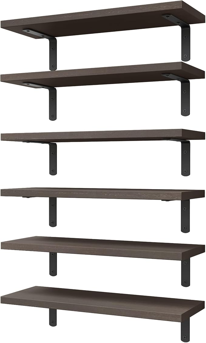 Wood Floating Shelves Set of 6, Shelves by WOPITUESOfficial