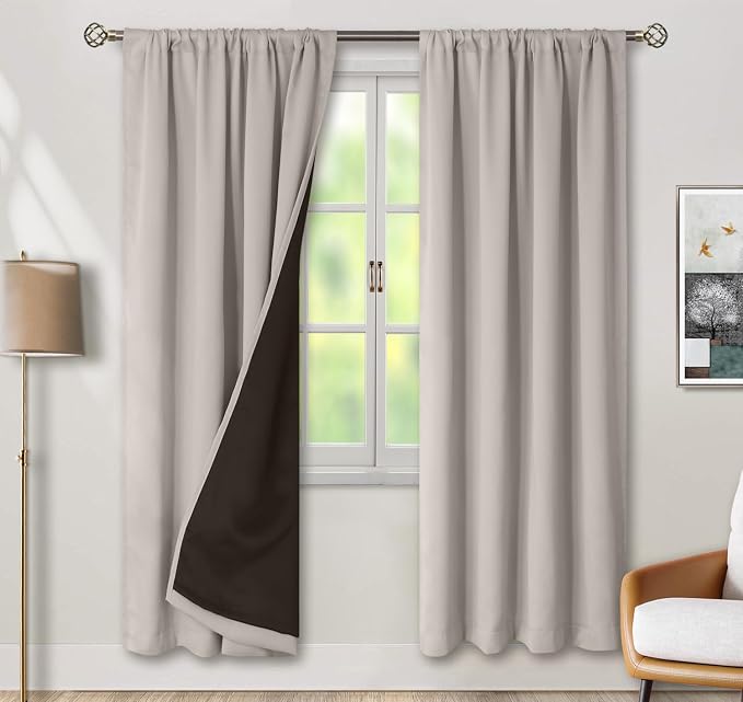 BGment Camel Blackout Curtains for Bedroom 84 Inch Length 2 Panels Set | by BGment