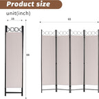 FDW 4 Panel Room Divider and Folding Portable Partition Screen, 6FT Wall - Image 7