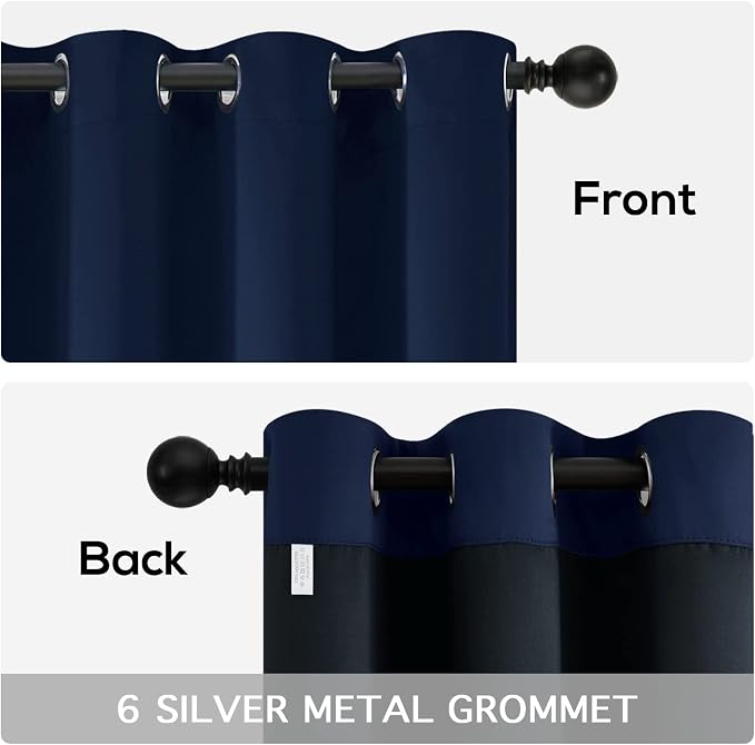 Yakamok Navy Blue Blackout Curtains 84 inches Long - Image 6