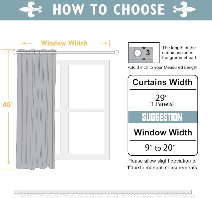 ChrisDowa Small Window Curtains 40 Inches Long - Image 6