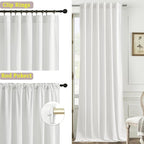 Timeper White Velvet Curtains 84 inches 2 Panels, Luxury Curtains - Image 2