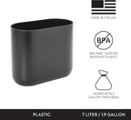 iDesign Small Slim Plastic Bathroom Trash Can - Image 6