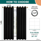 Diraysid 100% Blackout Curtains Black Linen Curtains - Image 5