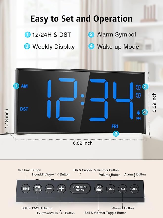Vibrating Alarm Clock for Heavy Sleepers - Image 5