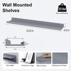Grey Floating Shelves for Wall Decor, 24 in Shelf - Image 3