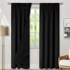 BGment Black Blackout Curtains for Bedroom 90 Inch Length 2 Panels | Thermal by BGment