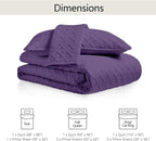 FLYMME Twin Quilt Set, Lightweight Purple Bedspreads, Basket Weave Pattern - Image 7