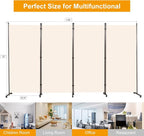 Room Divider 4 Panel Folding Privacy Screen, Round Pad Design Wall Divider | - Image 6